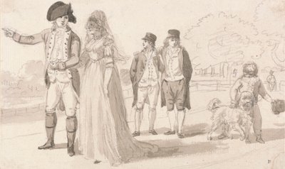 Een familie in Hyde Park door Paul Sandby