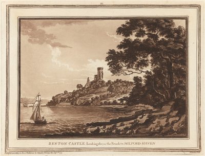 Benton Kasteel, Uitzicht op de Reach naar Milford Haven door Paul Sandby