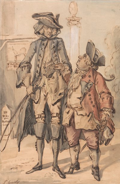 Karikatuur van George Bubb Dodington en Sir Thomas Robinson door Paul Sandby