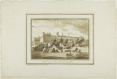 Bisschoppelijk paleis in St. Davids, plaat twaalf uit Twelve Views in South Wales door Paul Sandby