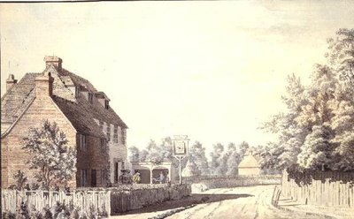 Figuren buiten een dorpscafé door Paul Sandby