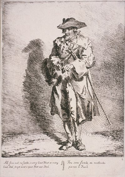 Vuursteen- en staalverkoper, Kreten van Londen door Paul Sandby