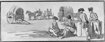 Infanterieofficieren rustend in Hyde Park, 1780 door Paul Sandby