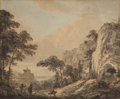 Landschap met ruiter door Paul Sandby