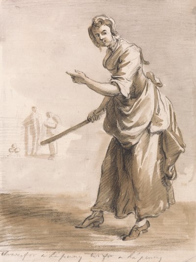 Londense Kreten- Gooi voor een Halve Penny Heb je een Halve Penny door Paul Sandby
