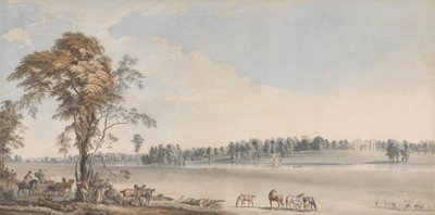 Noordwestelijke weergave van Wakefield Lodge in Whittlebury Forest, Northamptonshire door Paul Sandby
