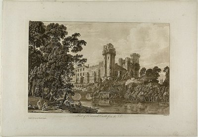 Deel van Warwick Castle vanuit het zuidoosten, plaat 4 door Paul Sandby