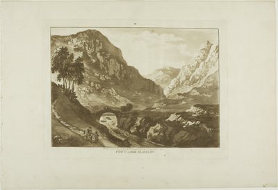Pont-Aber-Glassin, plaat zeven uit Twelve Views in Wales door Paul Sandby