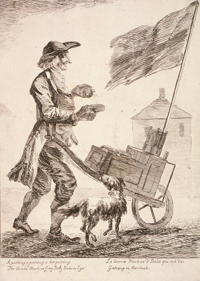 Puddingverkoper, Cries of London, 1760 door Paul Sandby