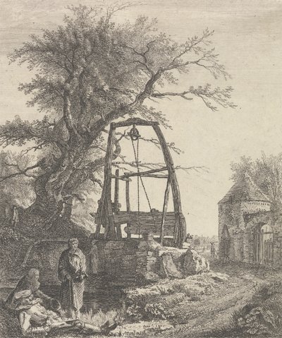 Schotse bedelaars rustend bij een bron door Paul Sandby