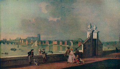 Uitzicht vanaf het terras van Old Somerset House, c1770 door Paul Sandby