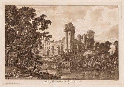 Uitzichten van Warwick Castle: Deel van Warwick Castle vanaf het Zuidoosten door Paul Sandby