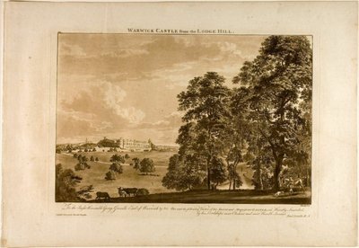 Warwick Castle vanaf de Lodge Hill, plaat 1 door Paul Sandby