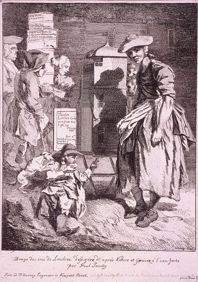 Vrouw met een raree show, Cries of London door Paul Sandby