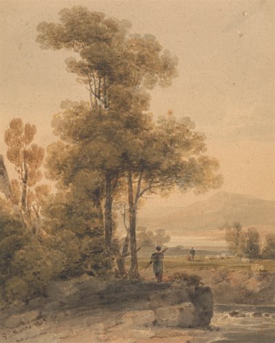 Landschap met Figuren, Cromach Water door Paul Sandby Munn