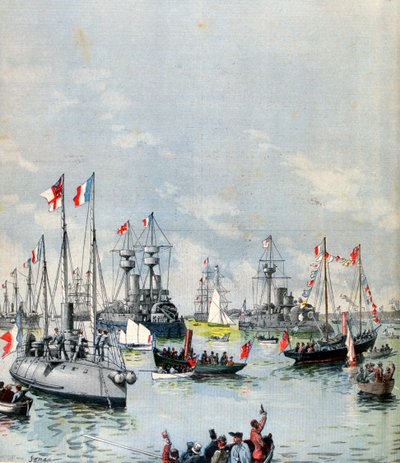 Franse Vloot in de Haven van Portsmouth, 1891 door Paul Senau