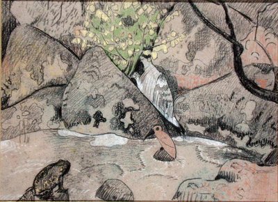 Landschap met een vogel en een pad door Paul Sérusier