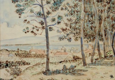 De kathedraal in Quimperle door Paul Signac