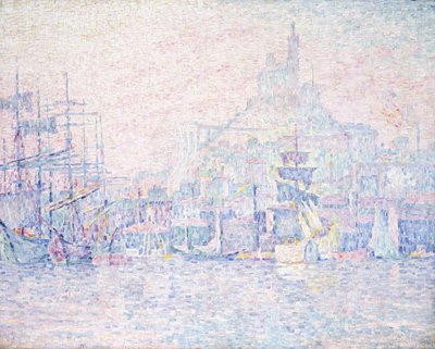 Marseille, La Bonne Mère, ochtendmist, 1907 door Paul Signac