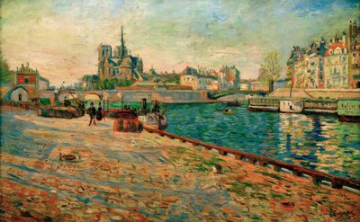 Notre-Dame, het Île Saint-Louis, gezien vanaf de Quai de la Tournelle door Paul Signac