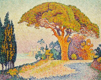 Pijnbomen bij Bertaud, Saint-Tropez door Paul Signac