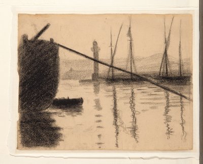 Saint-Tropez, de pier gezien vanaf de scheepswerf, 1892 door Paul Signac
