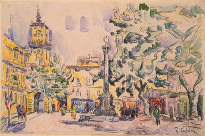 Plein van het Stadhuis in Aix-en-Provence door Paul Signac