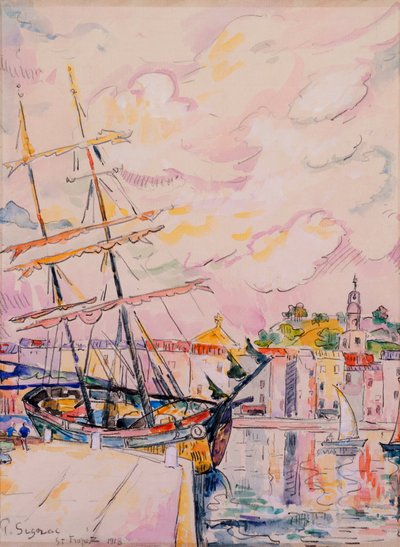 De haven van Saint-Tropez, 1918 door Paul Signac