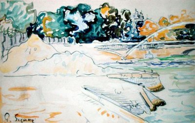 De Seine in Parijs door Paul Signac