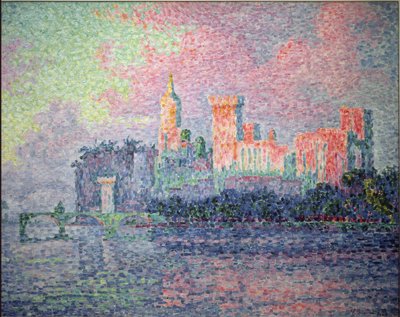 Het kasteel van de pausen in Avignon - 1900. Olieverf op doek door Paul Signac