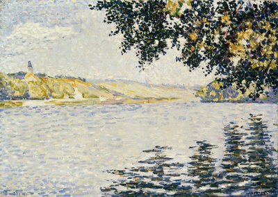 Uitzicht op de Seine bij Herblay door Paul Signac