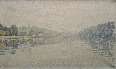 Uitzicht op de Seine bij Herblay door Paul Signac