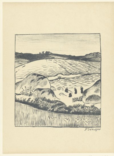 Heuvellandschap met akkers door Paul Sérusier