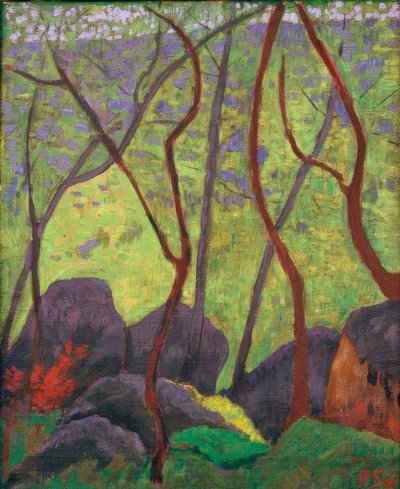 Rotsen in het bos van Huelgoat door Paul Sérusier