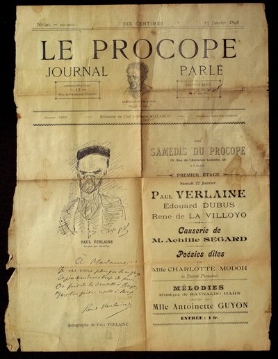 Journal du Procope, Parijse café door Paul Verlaine