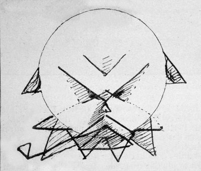 Zelfportrettekening van de dichter Paul Verlaine (1844-1896) door Paul Verlaine