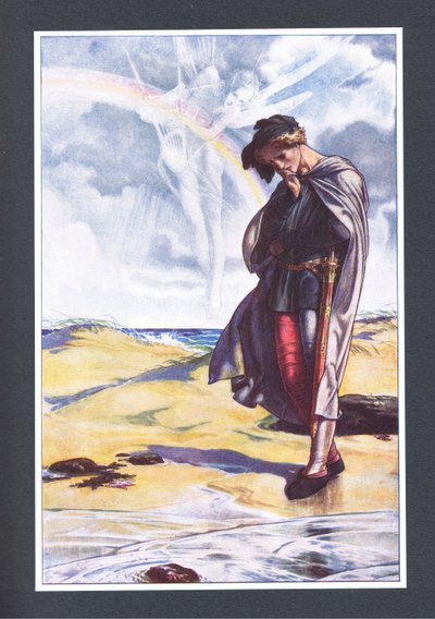 Kom naar de gele zandstranden, illustratie uit De Storm, 1908 door Paul Vincent Woodroffe