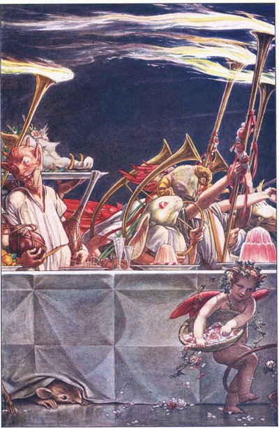 Geef ons vriendelijke hoeders, Hemel!-wat waren deze?, illustratie uit De Storm, 1908 door Paul Vincent Woodroffe
