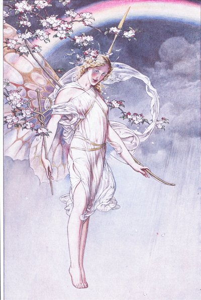 De Koningin van de hemel, wiens waterige boog en ik, blijft deze verlaten, illustratie uit De Storm, 1908 door Paul Vincent Woodroffe