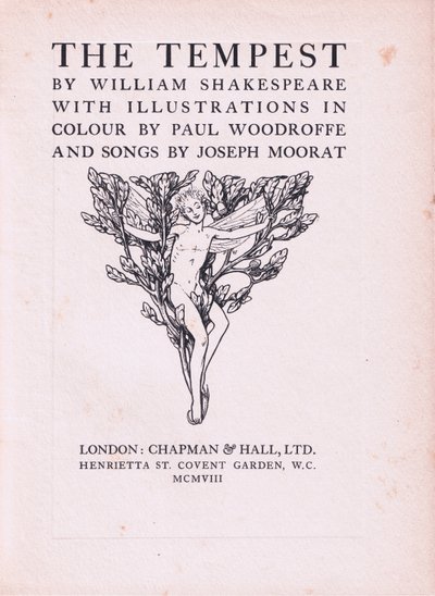 Titelpagina ontwerp, illustratie uit De Storm, 1908 door Paul Vincent Woodroffe