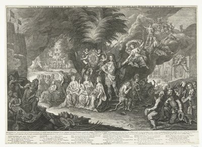 Allegorie op koning Willem III als brenger van vrede in Europa, 1697 door Paul van Somer (II)