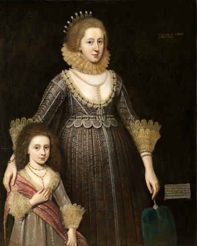 Christian, Lady Cavendish, Later Gravin van Devonshire (1598-1675), en haar dochter door Paul van Somer