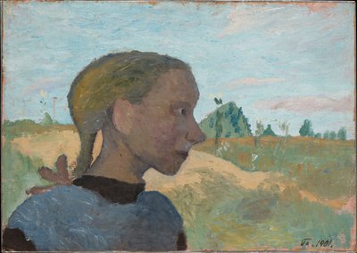 Portret van een meisje door Paula Modersohn-Becker