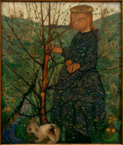 Kind met konijn door Paula Modersohn Becker