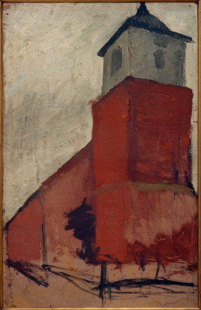 Kerk in Worpswede door Paula Modersohn Becker