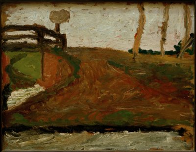 Moeraslandschap met brug door Paula Modersohn Becker