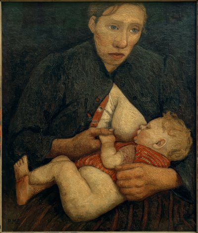 Borstvoedende moeder door Paula Modersohn Becker