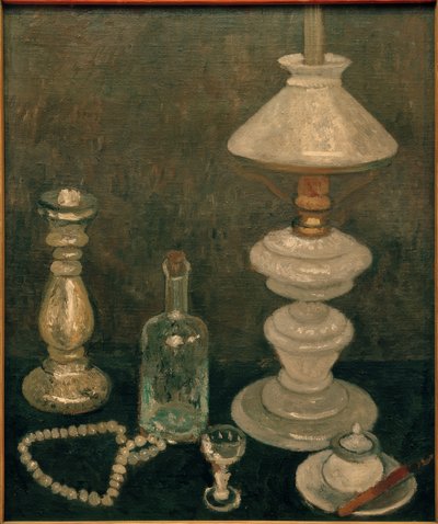 Stilleven met glazen lamp door Paula Modersohn Becker