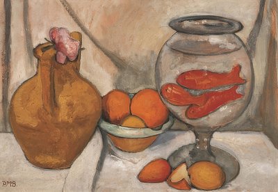 Stilleven met goudviskom door Paula Modersohn Becker