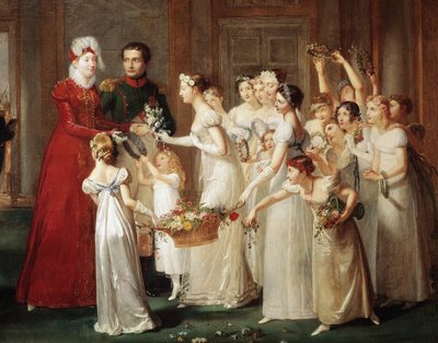 De aankomst van Marie-Louise en Napoleon I Bonaparte in Compiegne op 28/03/1810 door Pauline Auzou